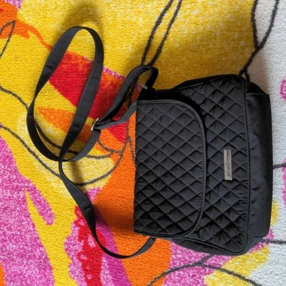 Vera‎ Bradley Black Quilted Crossbody Purse - Picture 1 of 6